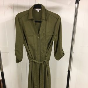 Long Army Green Halston Dress